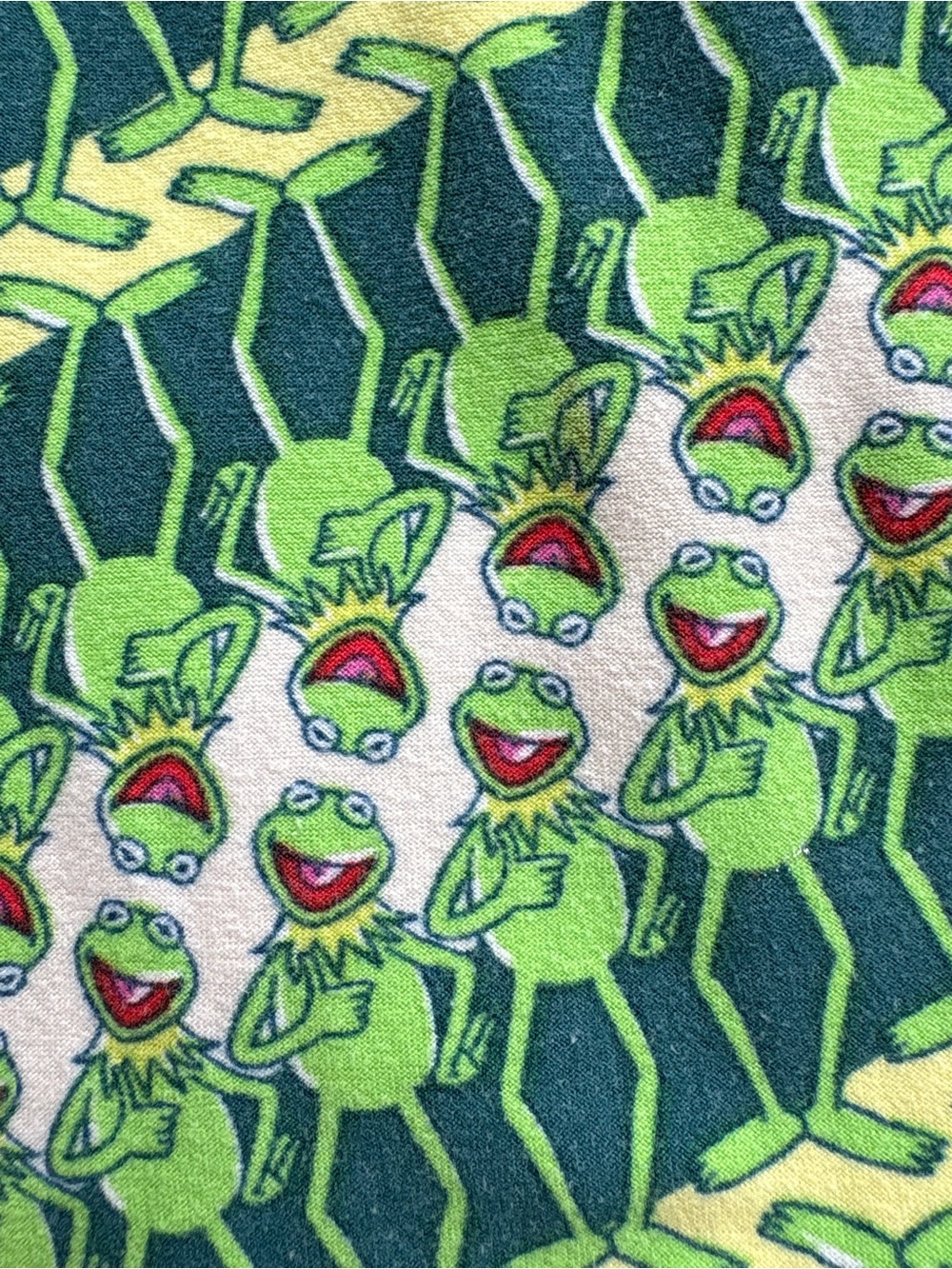 Women’s Lularoe soft, comfortable, leggings, with Kermit Frog Print - Green